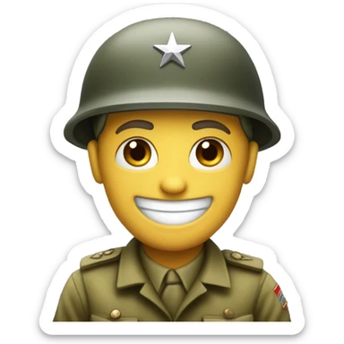 a WW 2 soldier smiling sticker