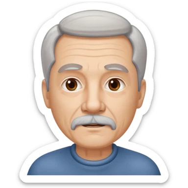 70 year old man with goatee and thinning hair sticker