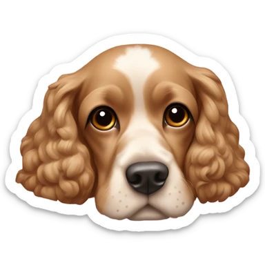 Cocker spaniel in a pink blanket sticker