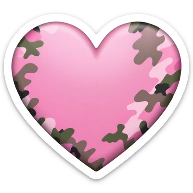 pink & army camo heart  sticker
