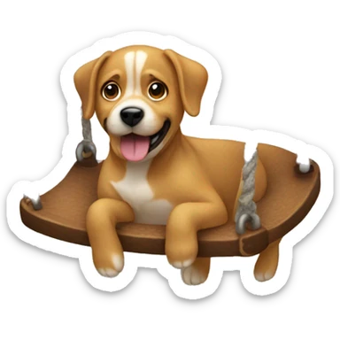 swing dog  sticker