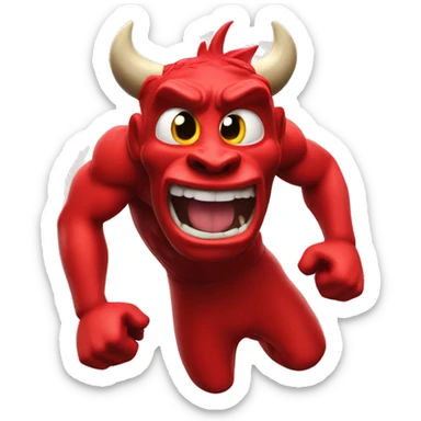 Manchester united red devil mascot sticker