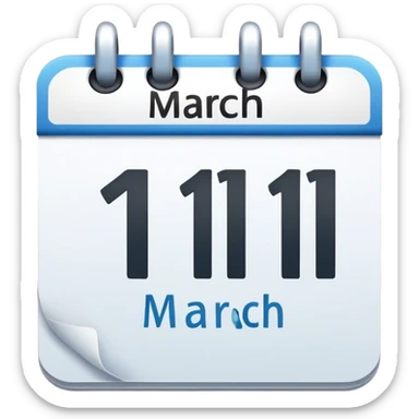 calendar emoji with 11 March sticker