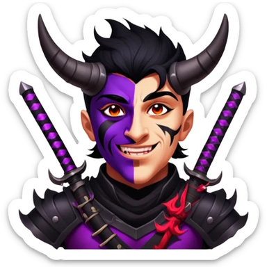 Demon-Horned Warrior sticker