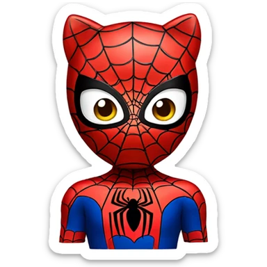 hello kitty spiderman sticker