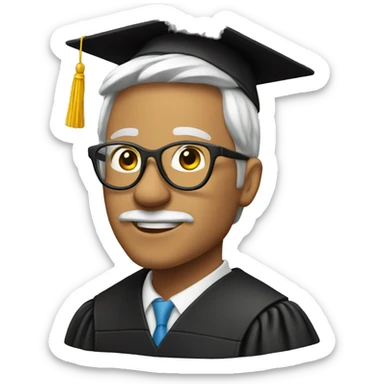 professor with graduation cap sticker