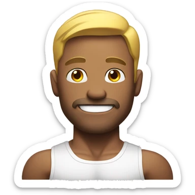 White man with lean body builder muscles sticker