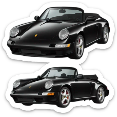 Porsche carrera 4s cabriolet noir sticker