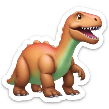 An inflatable dinosaur sticker