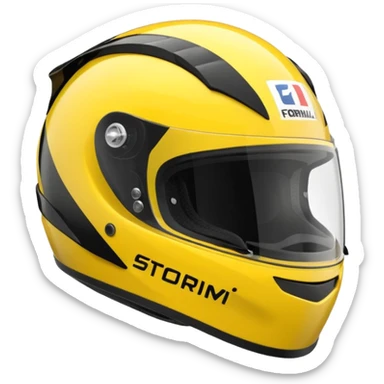 formule 1 helmet black & yellow with storm deco sticker