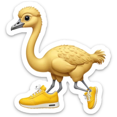  ostrich-in-yellow sneakers sticker
