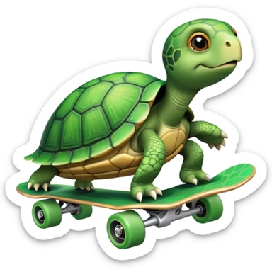 Turtle skateboarding sticker