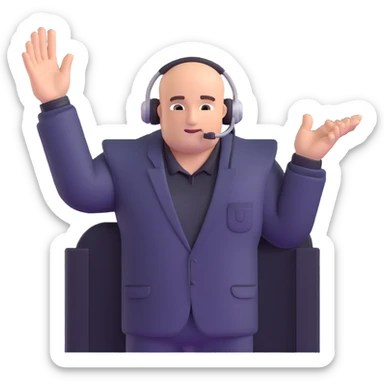 bouncer with a headset standing at a club entrance, hand up to stop, symbolizing gatekeeping sticker