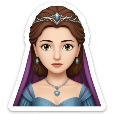 Hande Erçel as a lady from game of thrones from Starfall. Her eyes are gray. sticker