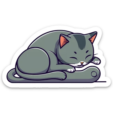 cat sleeping peacefully sticker