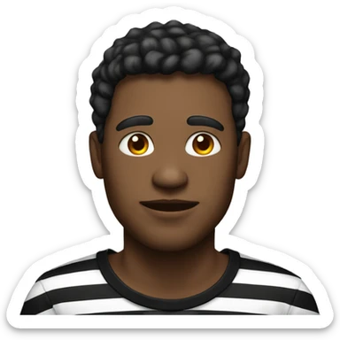 striped shirt portrait of male with black background  sticker