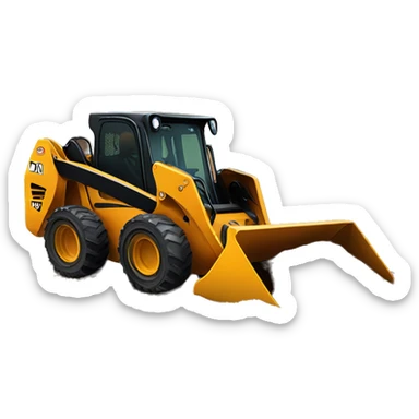 Skid steer pushing brown topsoil  sticker