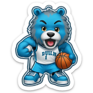 Dublin basketball mascot logo blue bear sticker
