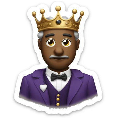 a King holding up a monocle to his eye sticker