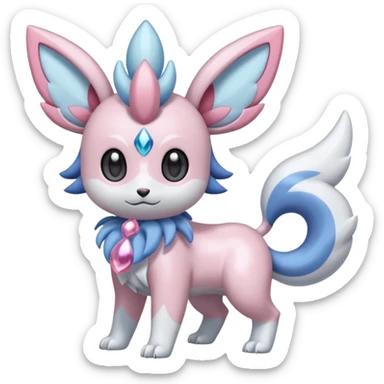 Shiny Whitish Pastel Palkia-Diancie-Absol-Sylveon-Espurr-Minccino-fusion  sticker