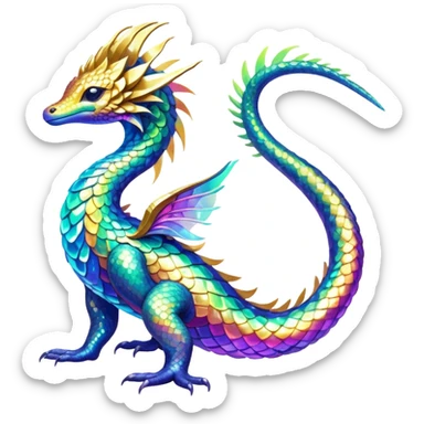 Shiny Exotic Nebulae Tropical Colorful Neon-colored Glittery Ethereal Sparkly Amaura-Aurorus-Fakémon-hybrid-creature (full body)  sticker