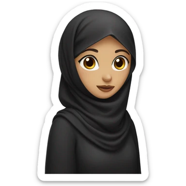 girl wearing niqab and hijab, eyebrows covered sticker