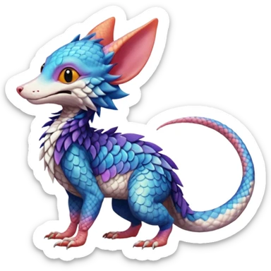 Flurry furry scaly sergal-Bernie-Trico-Koi-possum-sphynx-mouse-sergal-fusion-animal-hybrid-creature  sticker