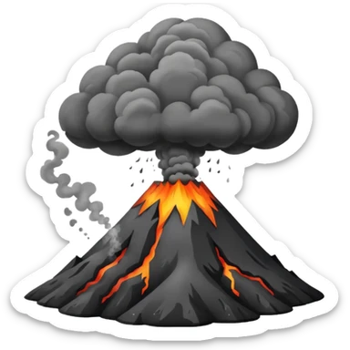 Volcano smoking before eruption sticker