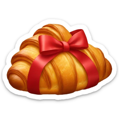Croissant with red ribbon sticker