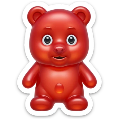 beautiful red gummy bear with eyes and long hair only head sticker