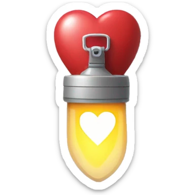 Flashlight lighting up hearts sticker