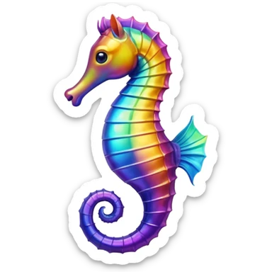 seahorse emoji, vibrant and friendly, apple style sticker