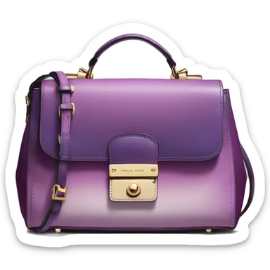 Realistic isolated lavender to dark plum ombre Michael Kors satchel purse.  sticker