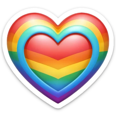 a heart but with the pride flage colors sticker