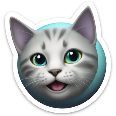 A cat on Uranus  sticker