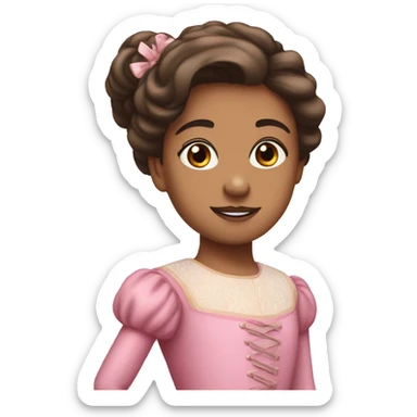 Clara with Nutcracker in pink dress and ballet shoes  sticker