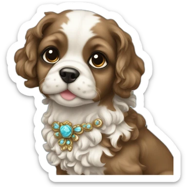 Fancy rococo puppy sticker
