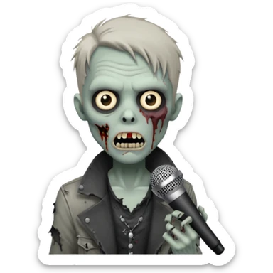 Zombie singer  microphone  sticker