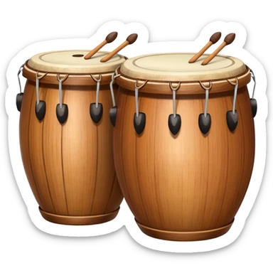 two tabla drums, apple style emoji, classic look sticker