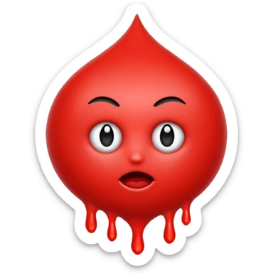 blood emoji with NO FACE ; that is a mix or red & black sticker
