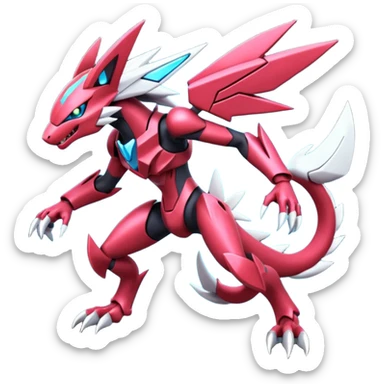 Shiny Futuristic Modern Genesect-Zeraora-Palkia-Zoroark-fusion sticker