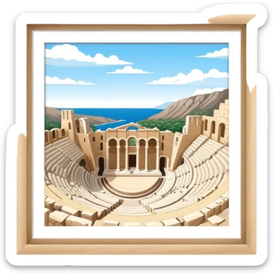 Odeon of Herodes Atticus Landmark Emoji – Depicting the ancient stone amphitheater on the Acropolis slopes. sticker