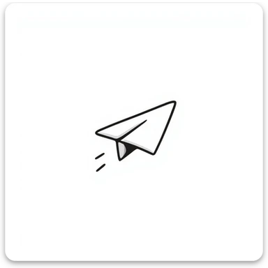 hand drawn paper airplane doodle icon sticker