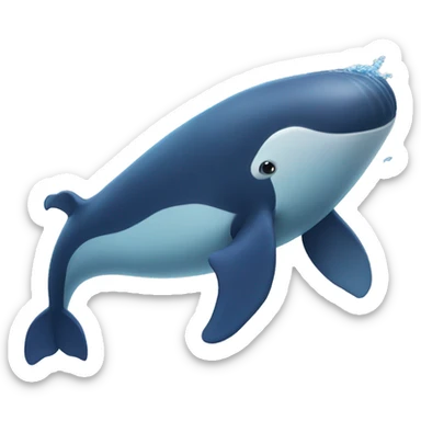 Whale swimming through underwater park sticker