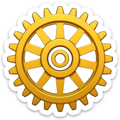 yellow gear cog sticker