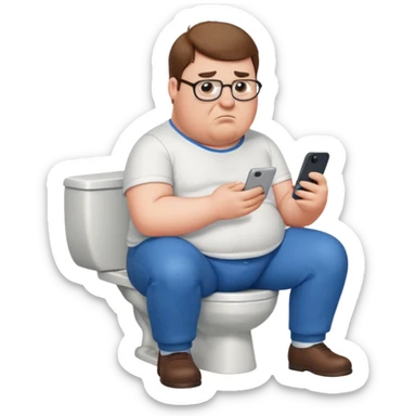 can you do  Peter Griffin sitting on the toilet playing on his phone sticker