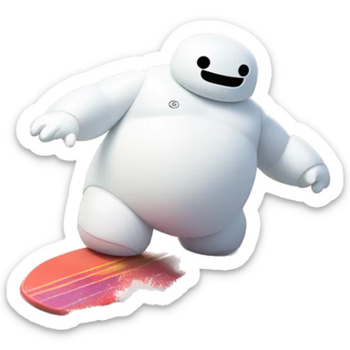 Baymax surfing a wave sticker