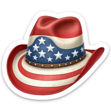 American flag cowboy hat sticker