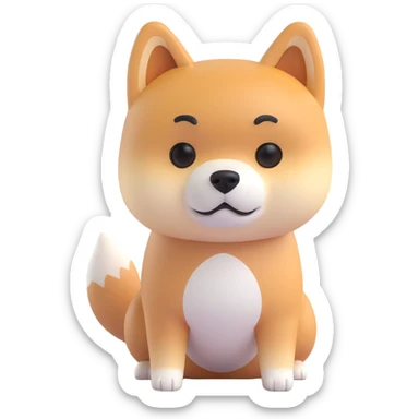 shiba inu standing, sad sticker