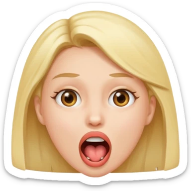 A girl opening her mouth super wide sticker